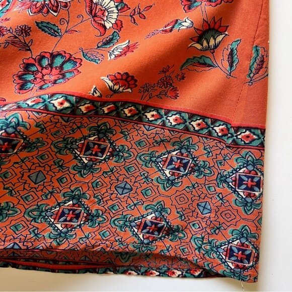 Angie Mini  Dress Double Strap Racerback Orange Boho Moroccan Southwestern Sz S - Picture 8 of 11